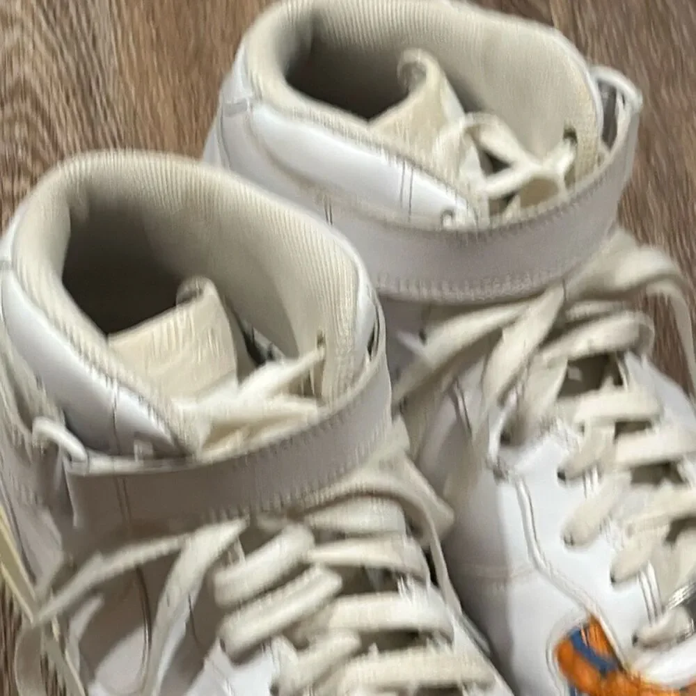 Nike AF1 hi top custom white blue orange 11.5